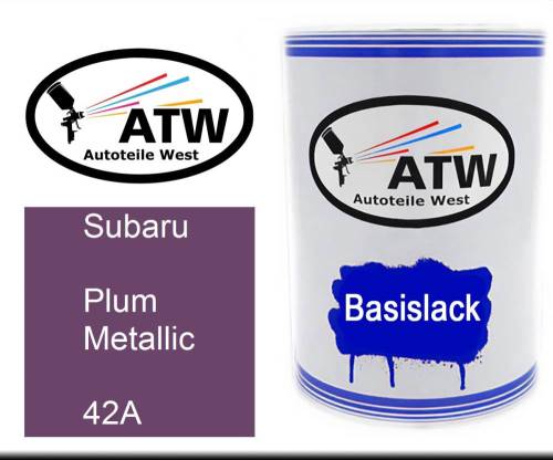 Subaru, Plum Metallic, 42A: 500ml Lackdose, von ATW Autoteile West.